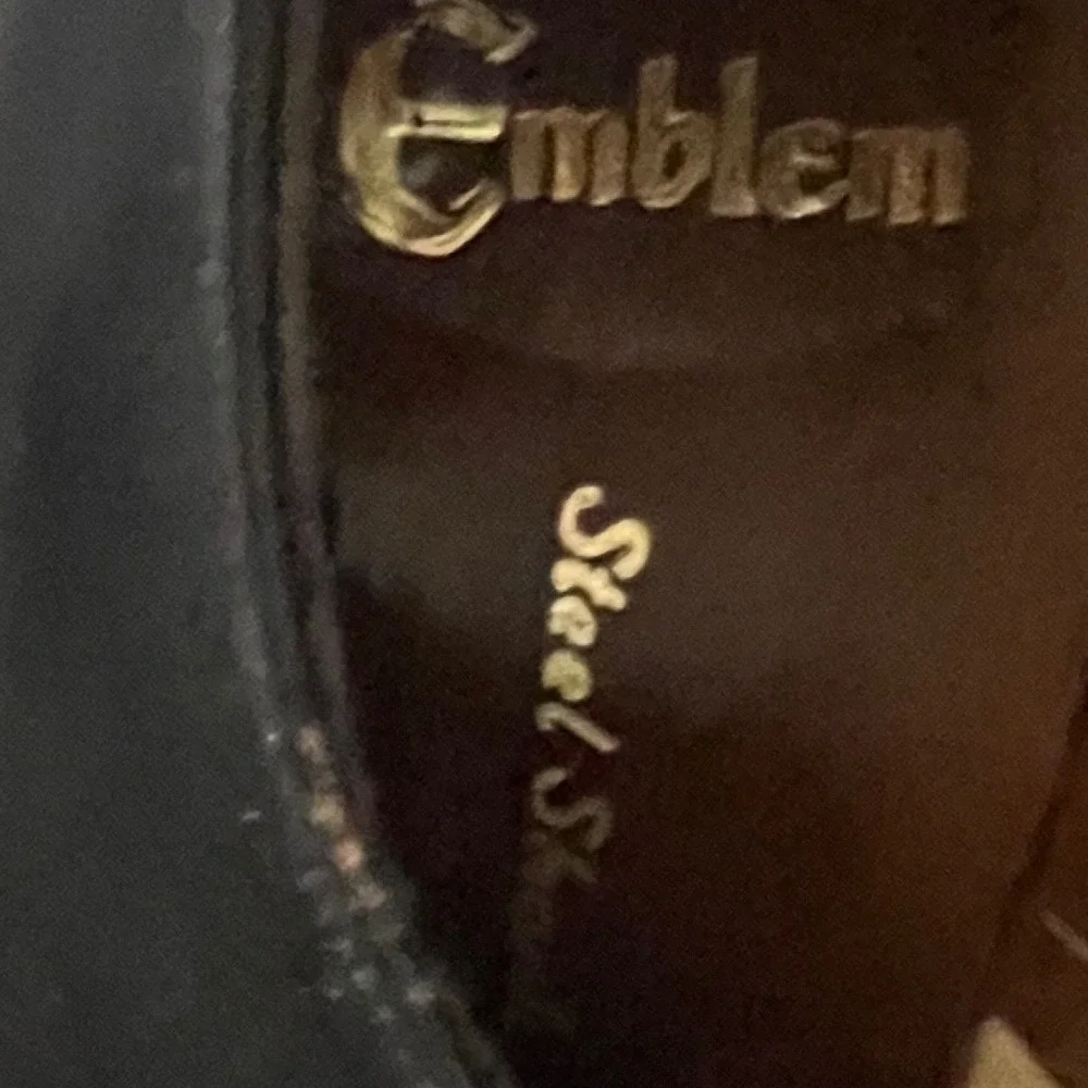 VTG Emblem‎ Mens Black Leather Apron Toe Derby Dress Shoes Steel Shank Support